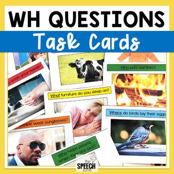 Preview of WH Questions Task Cards