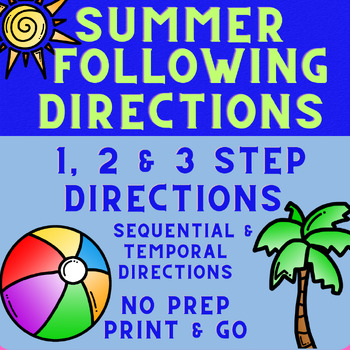 Summer Directions Coloring Sheet-Sequential 2 step directions -  Communication Station:Communication Station