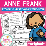 Anne Frank Comprehension Sheets and Biography | Who Was An