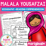 Malala Yousafzai Comprehension Sheets and Biography