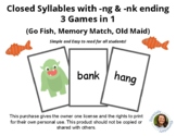 -ng & -nk ending Card Game (3 Games in 1-Go Fish, Memory M