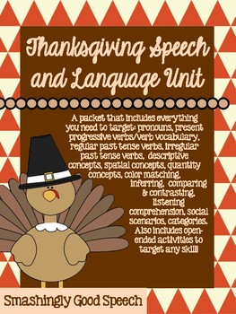 Preview of Thanksgiving Speech & Language Packet - LOW PREP!