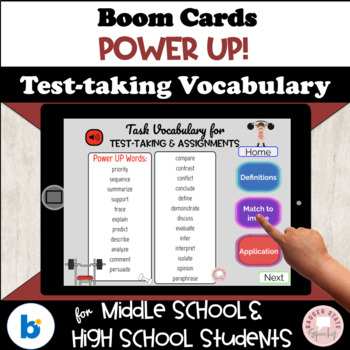 Preview of BOOM Power Up High Stakes Vocabulary Test-taking Assignments Middle School