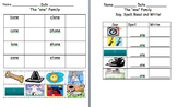 -ope -one and -ore word family worksheets