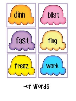 -or, -ar, and -er Word Work by Over the Rainbow | TPT