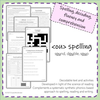 Preview of 'ou' grapheme pack - spelling, decoding, fluency and comprehension pack