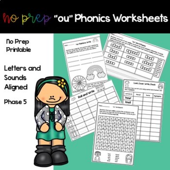 Preview of "ou" sound phonics worksheets and activities