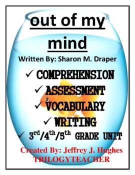 Preview of "out of my mind" Comprehension/Vocabulary/Writing CCSS Novel Study Unit