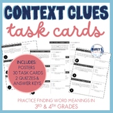 Context Clues Task Cards 3rd & 4th, building vocabulary, f