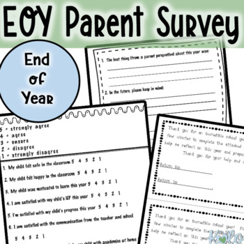 Preview of Parent Survey: End of year survey