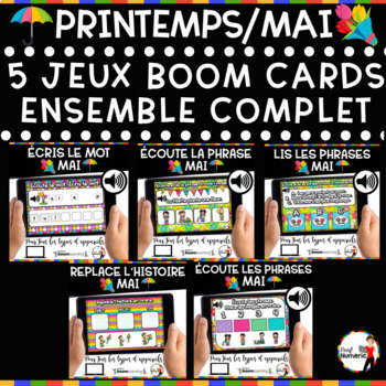 Preview of Spring French BOOM Cards - BUNDLE 5 Jeux (PRINTEMPS - MAI)