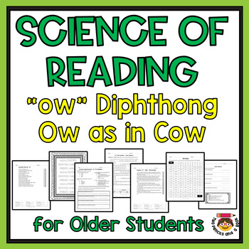 Preview of "ow" Vowel Team ow as in Cow Diphthong Phonics for Older Students Comprehension
