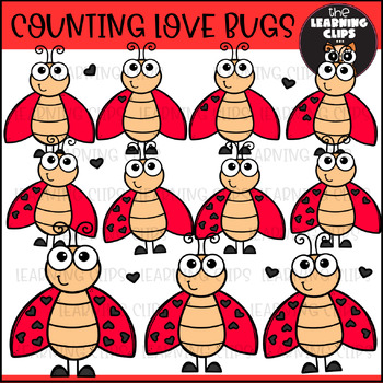Preview of Counting Valentine Love Bug Clipart