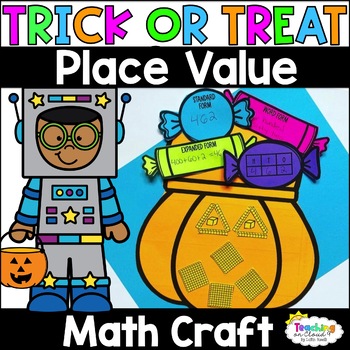 Preview of Halloween Place Value Craft Pumpkin Place Value Fall Math Craft