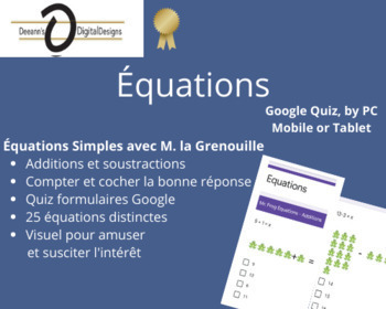 Preview of Équations- Soustractions et additions simples avec M. la Grenouille