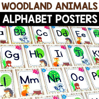 Preview of Woodland Animals Classroom Theme Decor Alphabet Posters