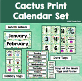 Classroom Decor Watercolor Cactus Calendar