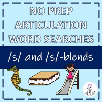 Preview of /s/ and /s/-blend Articulation Word Searches