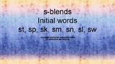 /s/-blend Word Lists & Pictures