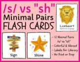 /s/ vs "sh" - MINIMAL PAIRS - FLASHCARDS - initial & final