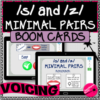 Preview of /s/ & /z/ Minimal Pairs - Voicing BOOM Cards for Distance Learning