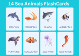 ♥ set of 14 sea animals flash cards!