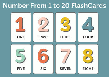 Preview of ♥ set of 20 Number FlashCards ♥