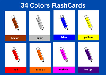 Preview of ♥ set of 34 Coloring Pen FlashCards ♥
