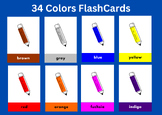 ♥ set of 34 Coloring Pen FlashCards ♥