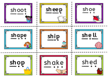 'sh' Words Flashcards - Beginning & Ending Sound [WITH SOUND BUTTONS]