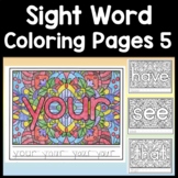 Sight Word Coloring Sheets Set 5 {125 Zentangle/Mandala Co