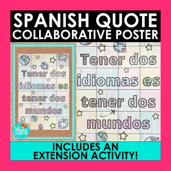 Preview of Spanish Collaborative Poster - Back to School Activity