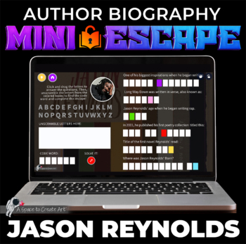 Preview of Jason Reynolds Mini-Escape - Middle School ELA Author Biography