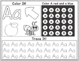 Alphabet Worksheets | Color It, Look for It, and Trace It
