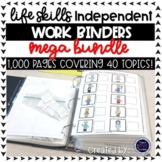 Life Skills Independent Work Binders for Work Tasks and Centers