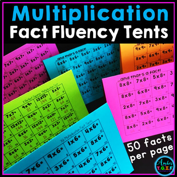 Preview of Multiplication Practice Fact Fluency Tents Multiplication Activities Flash Cards