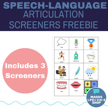 Preview of Speech-Language Articulation Screeners FREEBIE