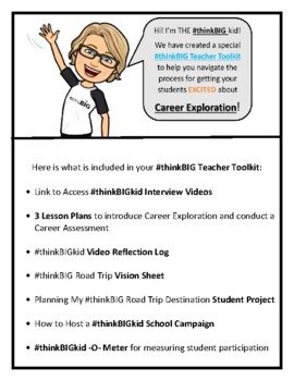 Preview of #thinkBIG Teacher Toolkit Career Resources for K-12 Students