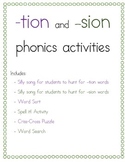 -tion and -sion phonics packet