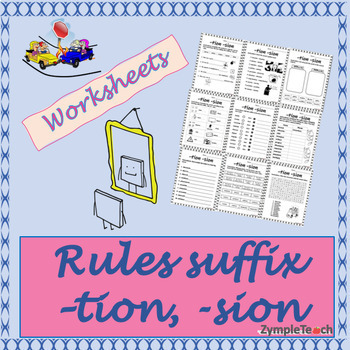 Preview of -tion -sion suffix worksheets