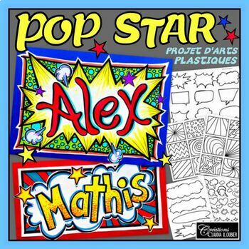 Étiquettes de bureau : Pop Star ! Arts plastiques - Pop art - début d'année