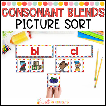 Preview of Consonant Blends Picture Sort Phonics Activity | Beginning L R S Blends Center