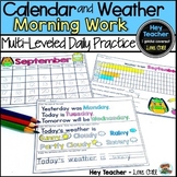 Monthly Calendars and Weather Differentiated Morning Work