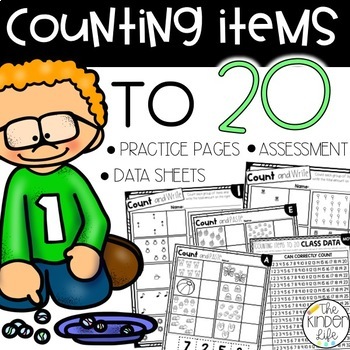Preview of Counting Numbers to 20 | Kindergarten Math Worksheets | Math Assessment for K