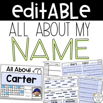 Preview of Editable Name Writing Practice Activities | Name Tracing Editable Practice Paper