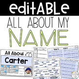 Editable Name Writing Practice Activities | Name Tracing E