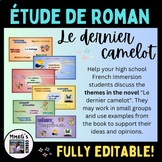Étude de roman Le dernier camelot French Immersion Thèmes 