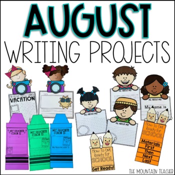 Preview of August Writing Prompts | Back to School or Get to Know You Crafts