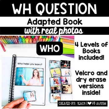 Preview of WH Question Adapted Books WHO | Community Helpers