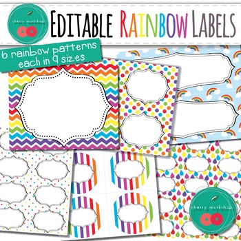 Preview of Rainbow Editable Labels